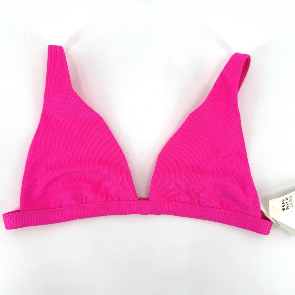 NWT Aerie Women’s Size Small Hot Pink Triangle Bikini Top